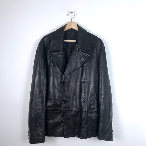 Helmut Lang Other - Helmut Lang Italian Leather Double Breasted Jacket